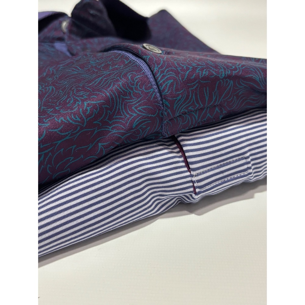 Greyson Mens XXL Golf Polo Shirt Bundle of 2 Purple Stripe Abstract Print 2pk‎ - Picture 16 of 16